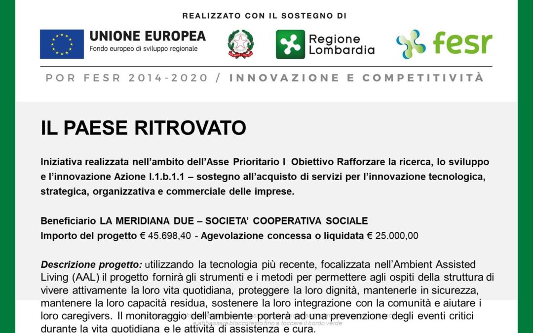 Il Paese Ritrovato: si chiude il bando per l’innovazione di Regione Lombardia