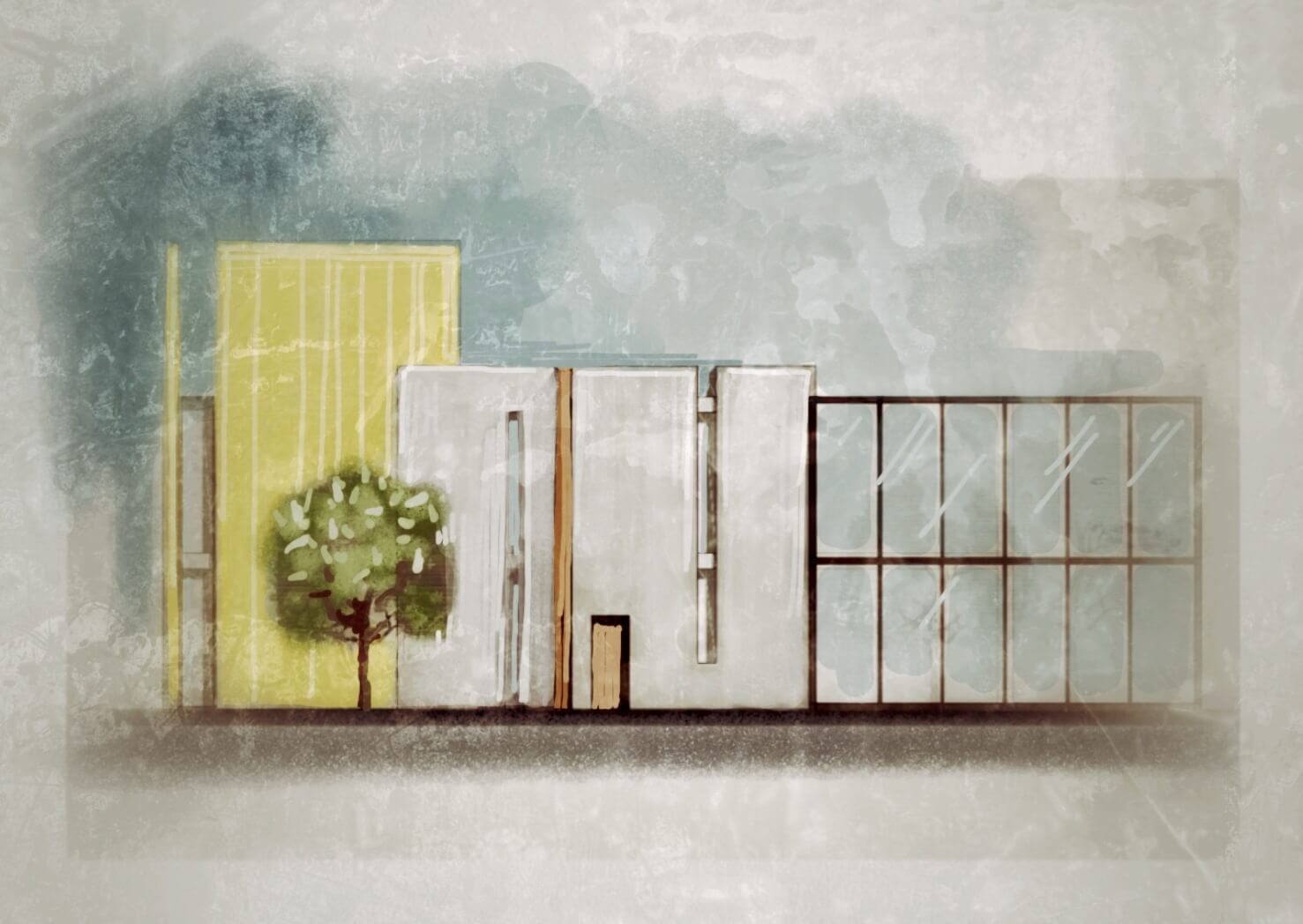 Render prospetto sud del nuovo edificio in Via Casanova Monza