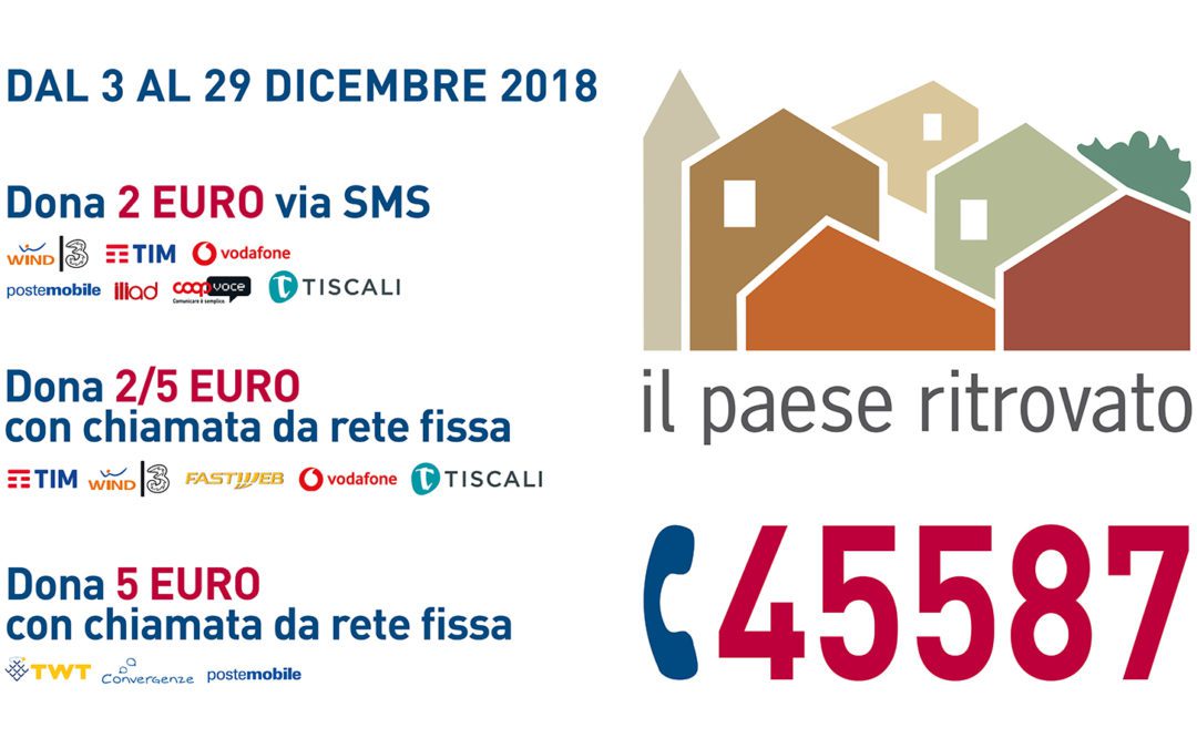 45587: SMS solidale per dare energia al Paese Ritrovato