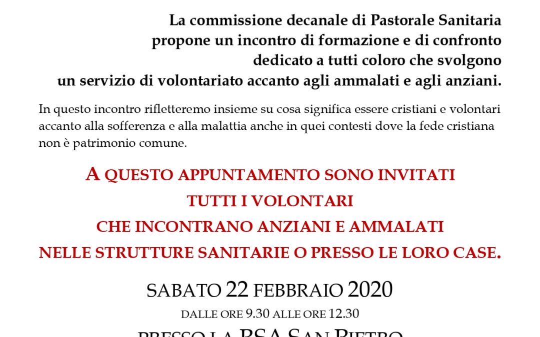 Incontri di formazione per i volontari