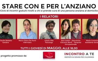 Ciclo di incontri gratuiti rivolti a chi si prende cura di una persona anziana al domicilio